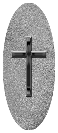 Black Single Cross Shimmer Silver